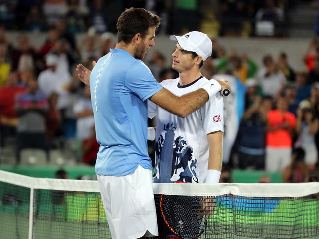 Andy Murray (right) beat Juan Martin del Potro in an epic Olympic final