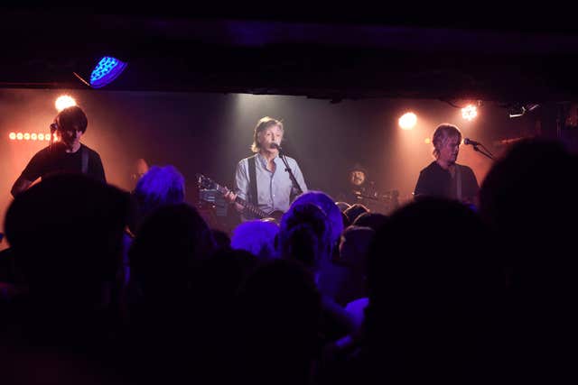 Paul McCartney performs at the Cavern Club