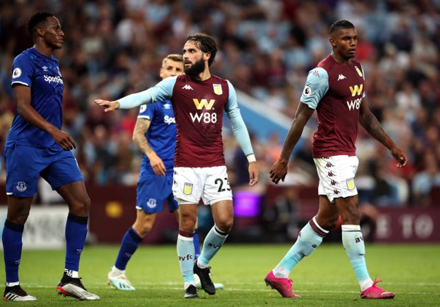 Aston Villa’s Jota, centre, had an impressive game