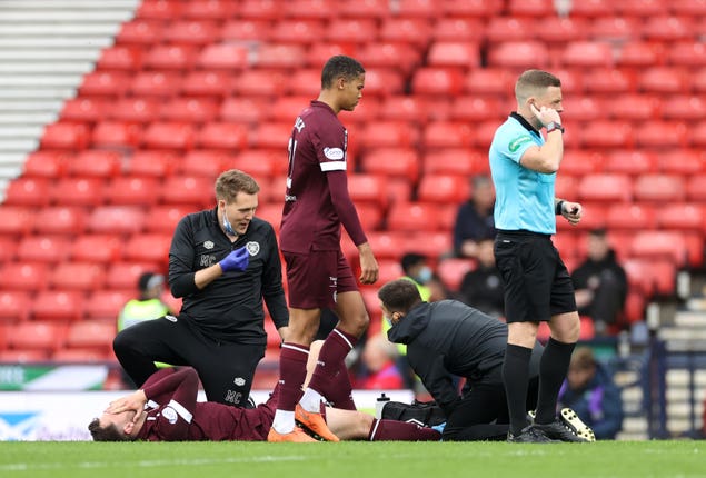 Craig Halkett receives treatment