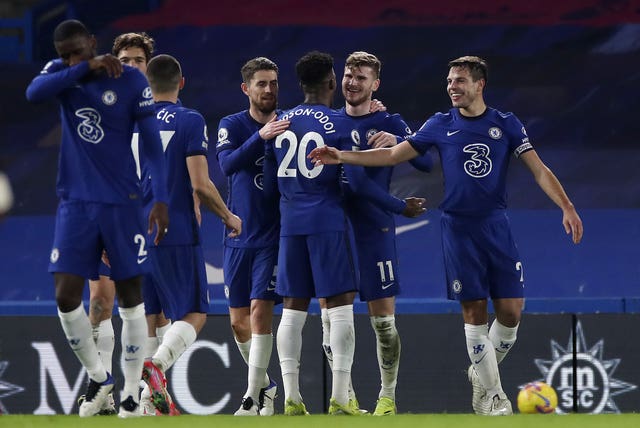 Chelsea's Timo Werner celebrates his long-awaited goal