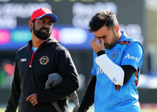 Rashid Khan, right, struggled to justify the hype around him (Mark Kerton/PA)