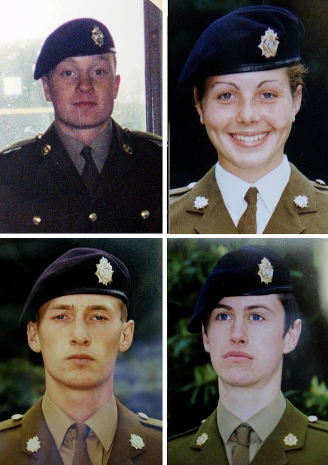 Pte James Collinson, Pte Cheryl James, Pte Sean Benton and Pte Geoff Gray