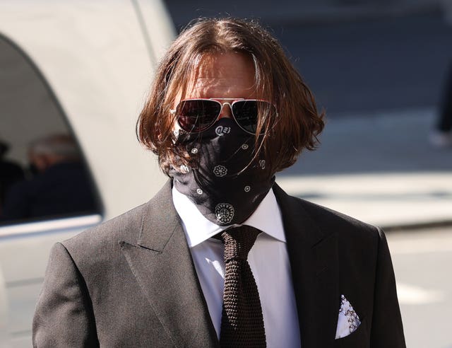 Actor Johnny Depp arriving at the High Court in London