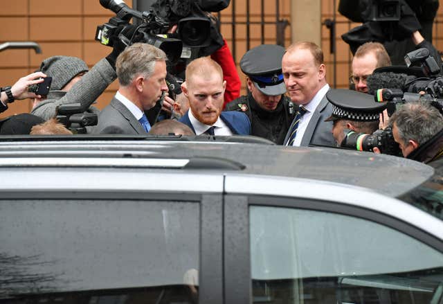 Ben Stokes appeared at Bristol Magistrates Court last month (Ben Birchall/PA)