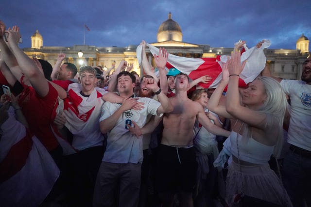 Fans watching Ukraine v England