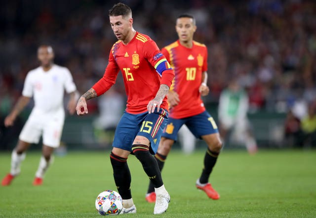 Spain's Sergio Ramos during a Nations League match 