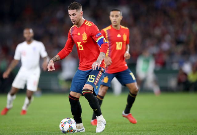 Spain's Sergio Ramos during a Nations League match
