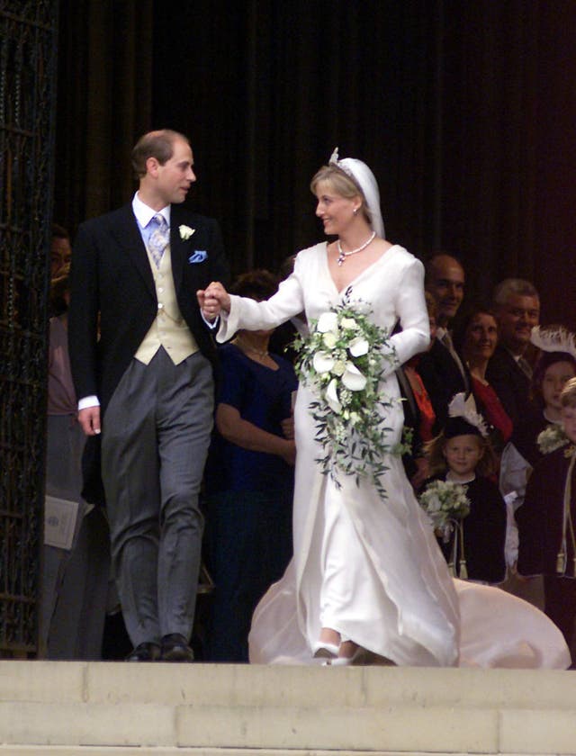 Newlywed Edward and Sophie in 1999
