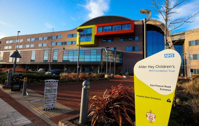 A general view of Alder Hey Hospital in Liverpool (Peter Byrne/PA)