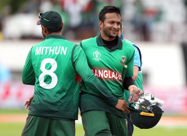 Shakib Al Hasan, right, has been in electric form in this tournament (David Davies/PA)