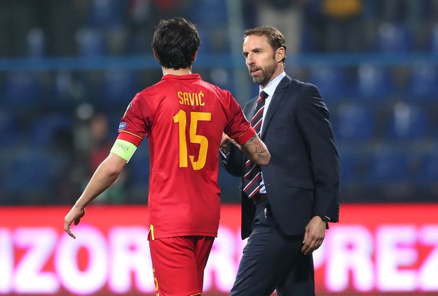 Southgate was forced to answer questions on racism after the match in Montenegro