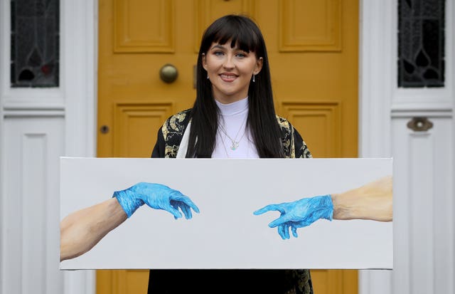 Chloe Slevin with her painting