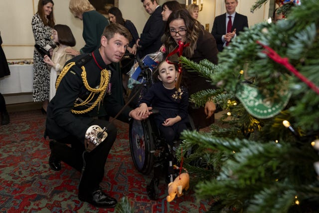 Major Rob Treasure with the children