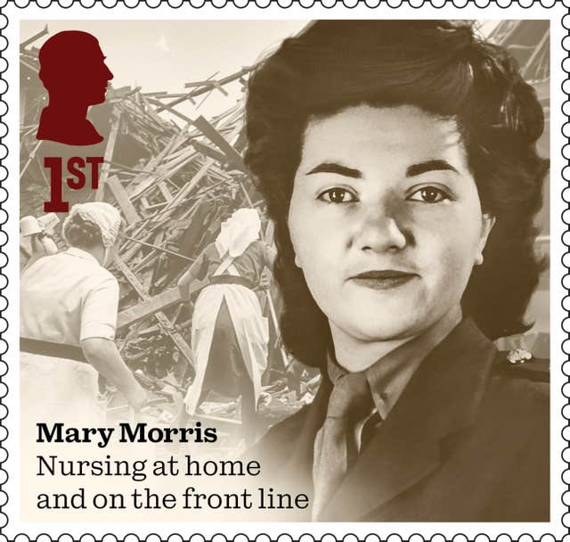 Mary Morris on one of 10 stamps that honour men and women who made extraordinary contributions during the Second World War to mark the 80th anniversary of VE Day