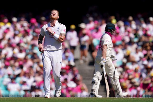 Ben Stokes looks frustrated