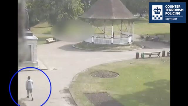 A videograb of Khairi Saadallah in Forbury Gardens