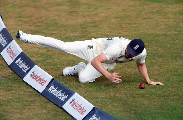 Chris Woakes stopped a boundary