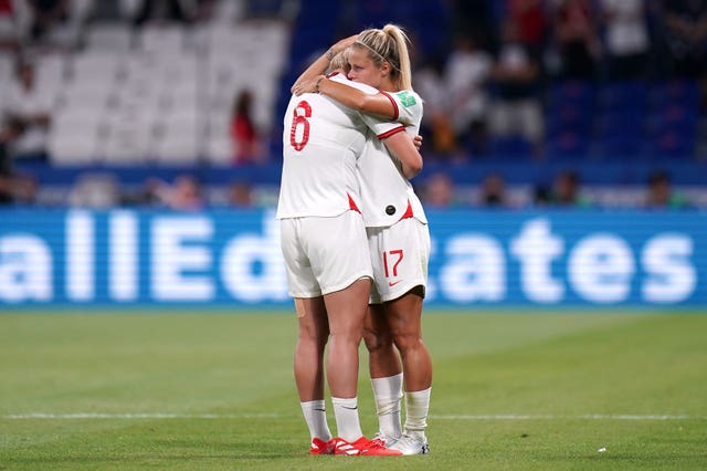 Rachel Daly consoles Bright after the match