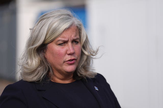 Transport Secretary Heidi Alexander during a visit to Norwich train station in Norfolk