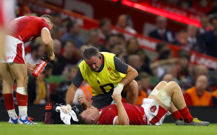 James Davies was forced off in the first half