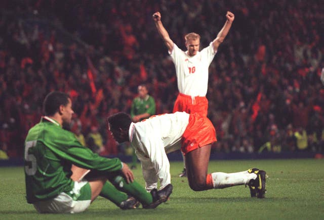 Patrick Kluivert's double denied Ireland a place at Euro '96