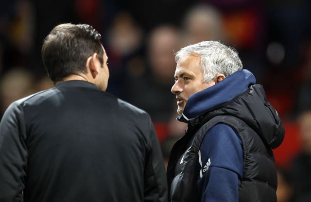 Frank Lampard, left, and Jose Mourinho