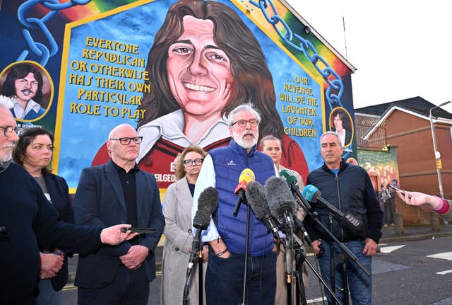 Gerry Adams addressed the media in Belfast