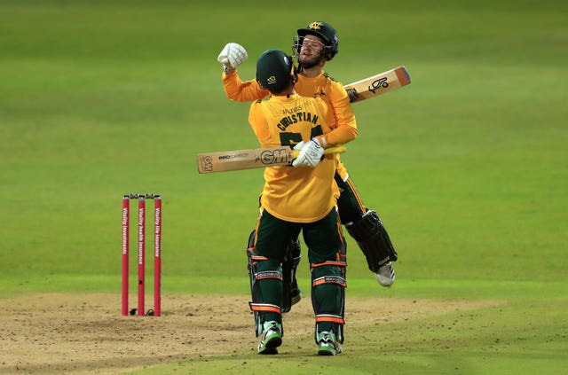Dan Christian (left) and Ben Duckett guided Nottinghamshire to victory in the final 