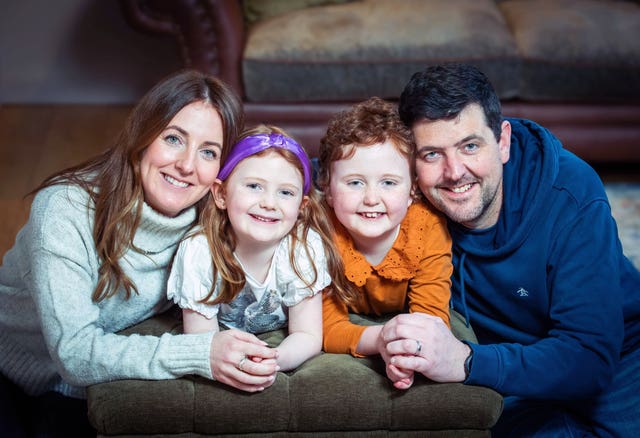 Aurora Farren (second from right) with her mother Jenna, 34, sister Ada and father David