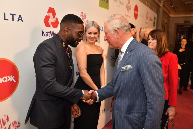 Charles compared notes on fatherhood with Tinie Tempah at the event
