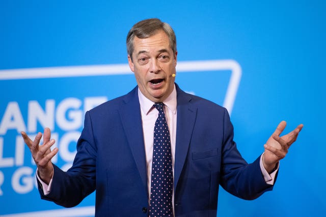 Brexit Party leader Nigel Farage