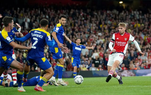 Emile Smith Rowe scores Arsenal''s second 