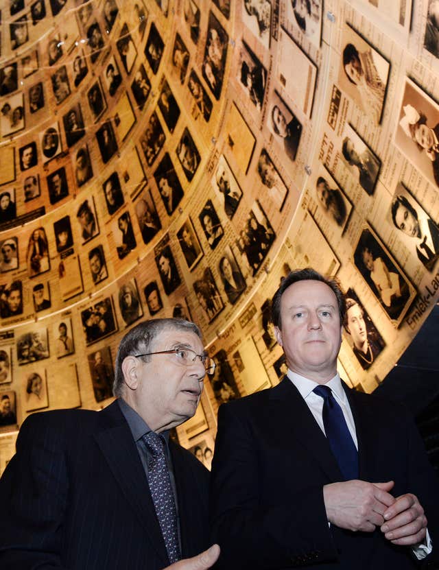 David Cameron at the Hall of Names in Jerusalem