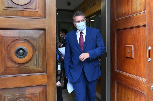 EU Commission vice-president Maros Sefcovic during a visit to London (Stefan Rousseau/PA)