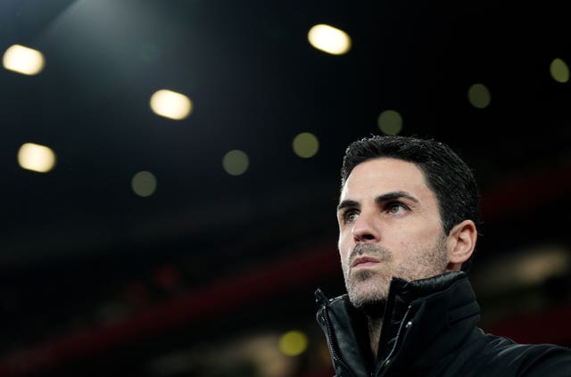 Arsenal manager Mikel Arteta looks pensive on the touchline