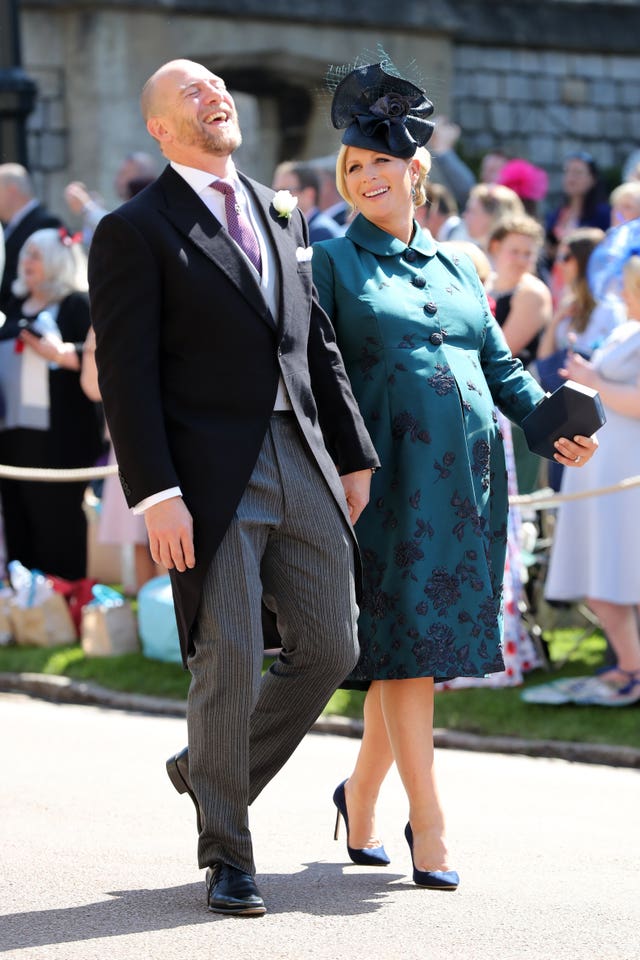 Heavily pregnant Zara Tindall with husband Mike