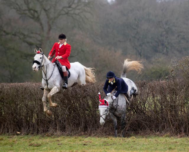 The Surrey Union Hunt meet at Okewoodhill near Dorking