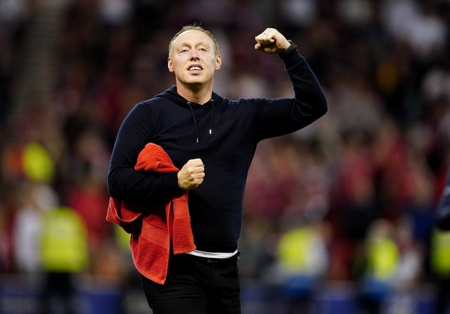 Nottingham Forest manager Steve Cooper celebrates
