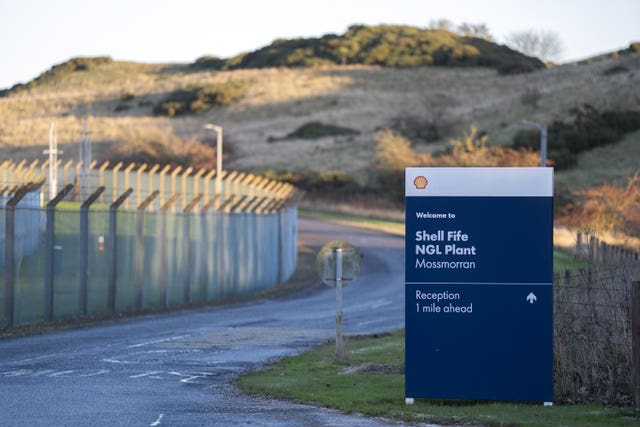 A general view of the entrance to the ExxonMobil’s ethylene plant at Mossmorran in Fife
