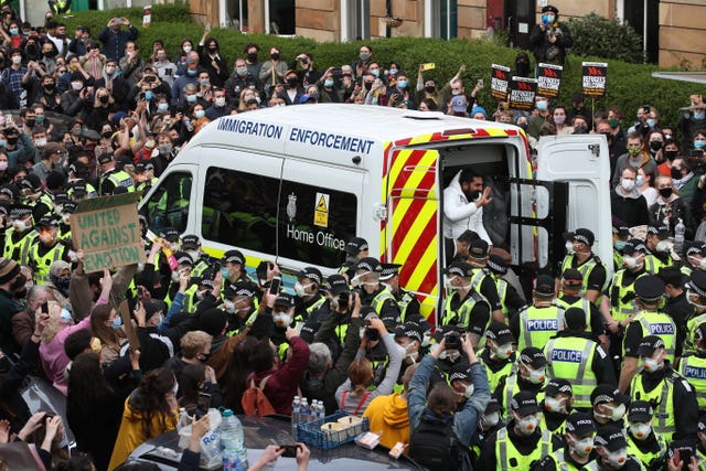 Glasgow immigration protest