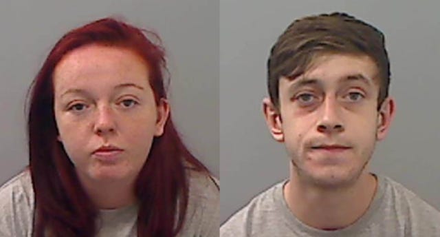 Alexandra Walker and Harrison Simpson have been jailed for murdering her two-year-old daughter (Cleveland Police/PA)