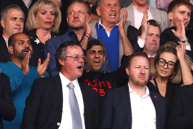 Prime Minister Rishi Sunak was watching on