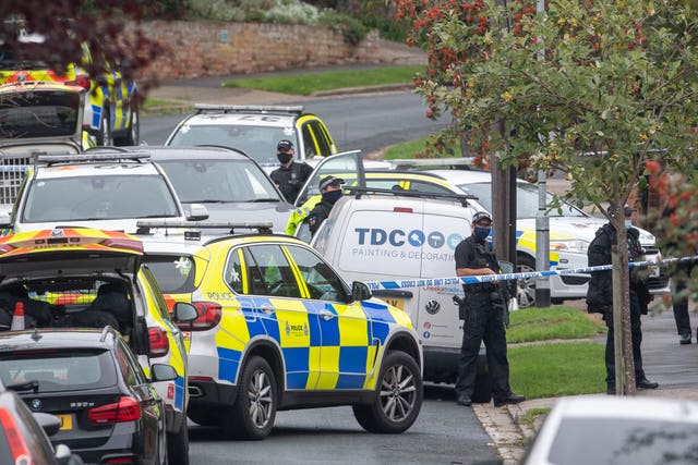 Armed police officers outside a property on Westwood Avenue, Ipswich