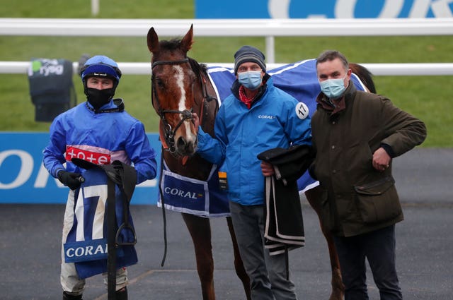 Secret Reprieve, jockey Adam Wedge (left) and trainer Evan Williams are aiming for another big-race success