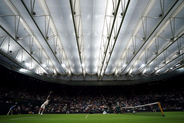 The match was finished under the Centre Court roof