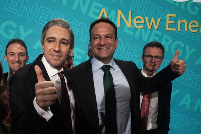 Simon Harris with Leo Varadkar