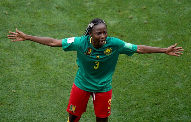 Ajara Nchout reacts after her goal is disallowed on Sunday