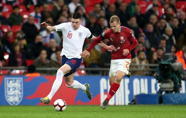 Declan Rice will be in contention to start against Montenegro after making his debut as a substitute on Friday