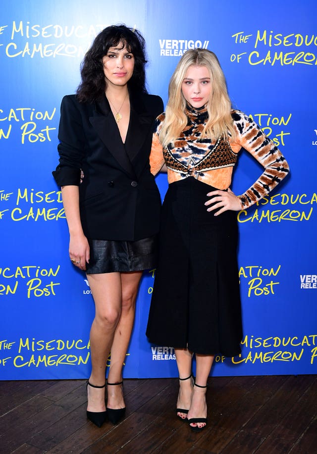 Desiree Akhavan and Chloe Grace Moretz on the red carpet